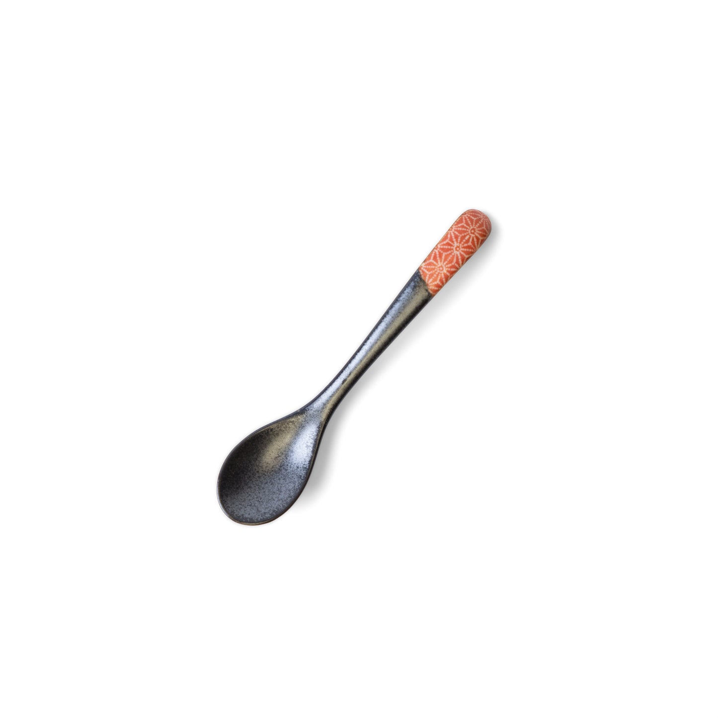 Small Black Spoon 12.5cm / Red Asanoha Design