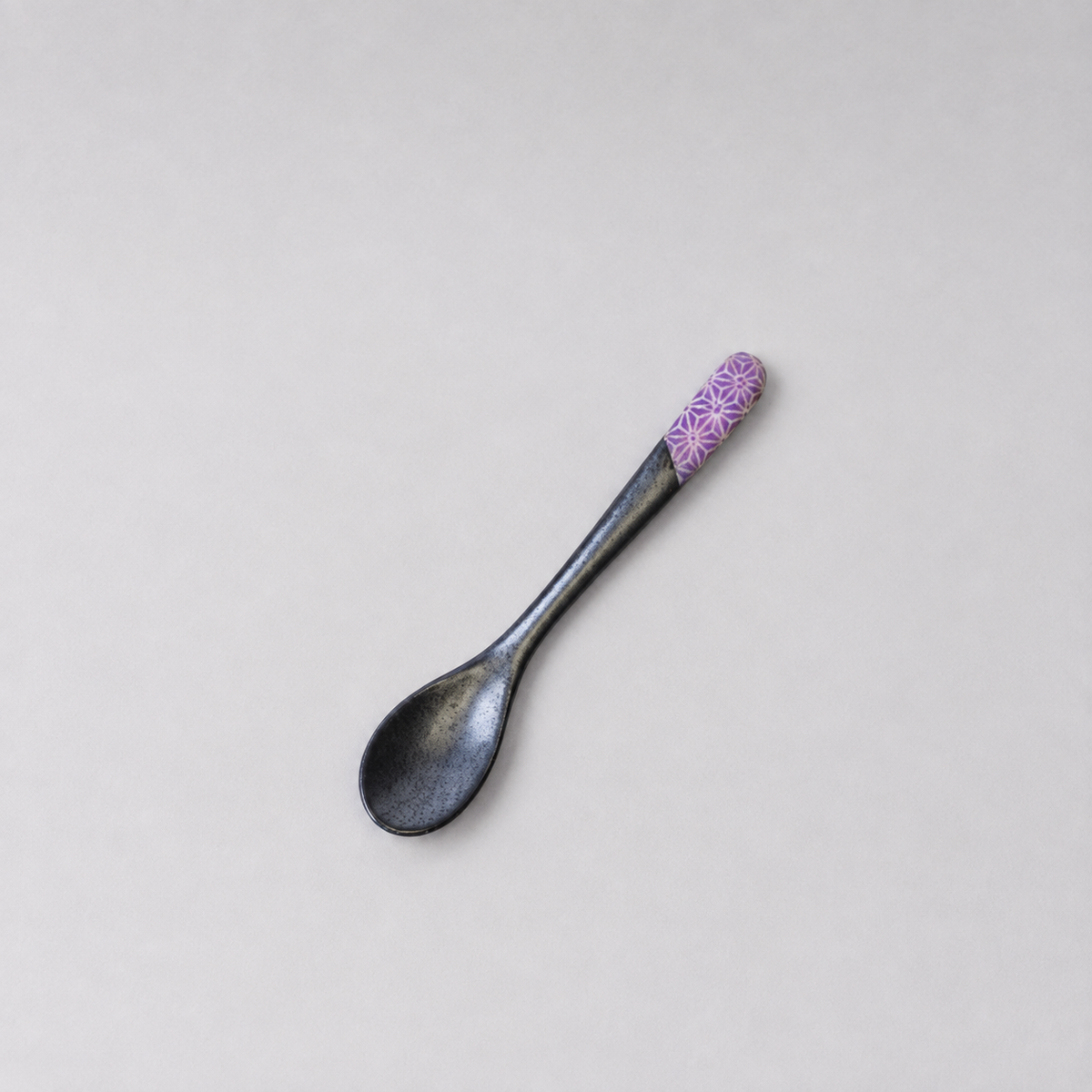 Small Black Spoon 12.5cm Purple Asanoha