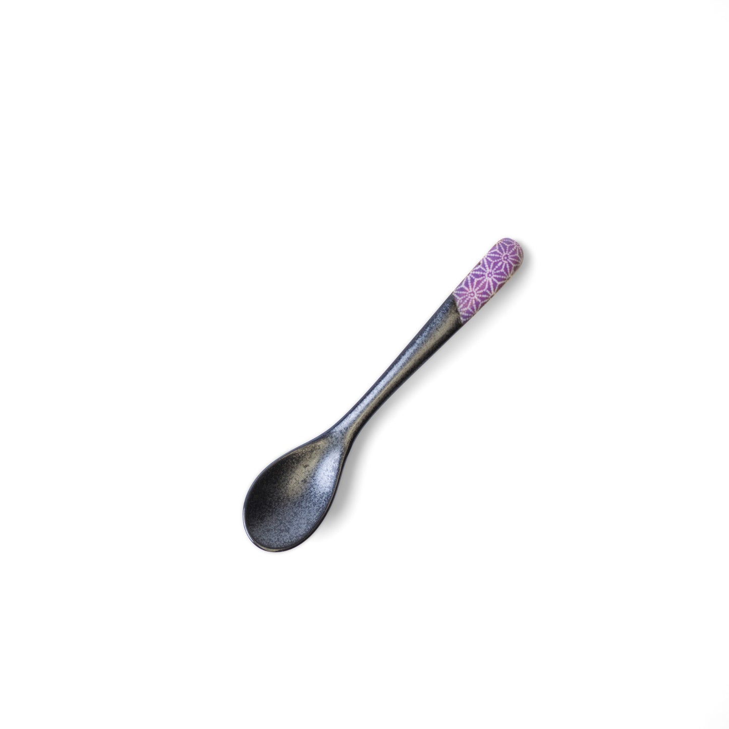 Small Black Spoon 12.5cm / Purple Asanoha Design