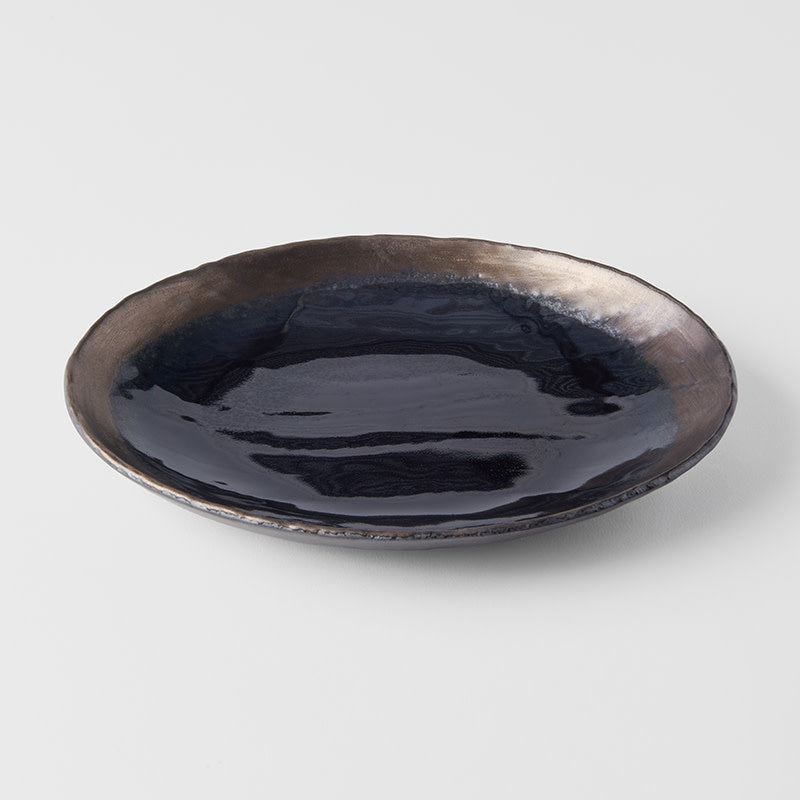 Oval Plate 24 cm / Gloss Black Glaze