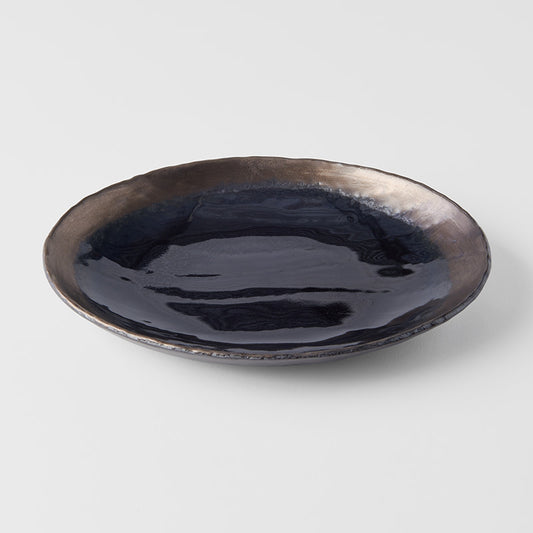Plate Oval24cm Gloss Black Glaze