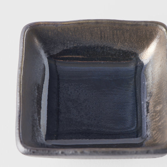 Square Sauce Dish 7 cm / Gloss Black Glaze