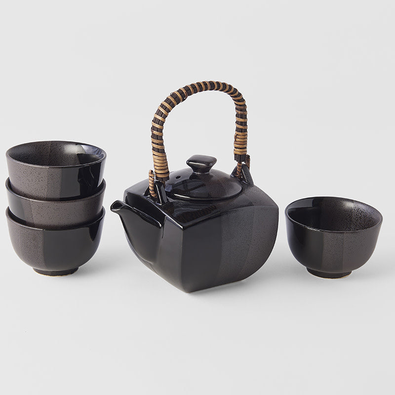 Tea Set Gunmetal 5 pcs with Strainer