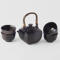 Tea Set with Strainer 5pcs Gunmetal Design