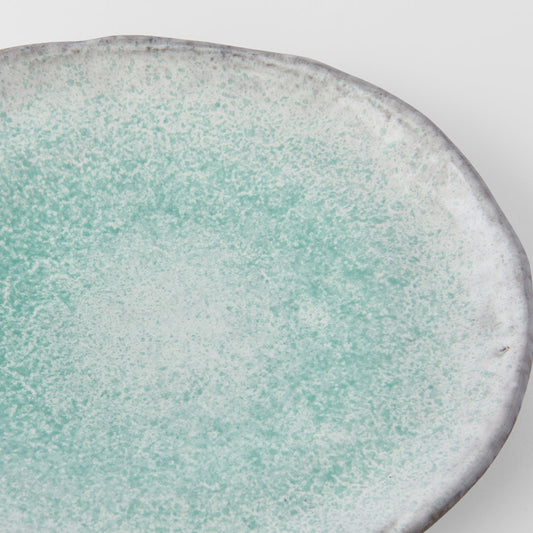 Large Oval Plate 25 cm / Aqua Splash Glaze