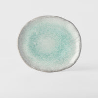 Plate Oval 25cm Aqua Splash Glaze