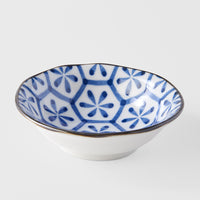 Sauce Dish 11cm Indigo Ikat Flower Pattern Design