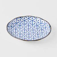 Tapas Plate 16.5cm Indigo Ikat Flower Design