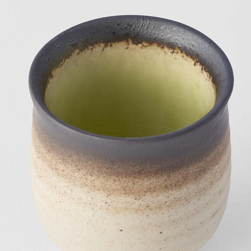 Tea Mug 200 ml / Lime Green Crackle Glaze