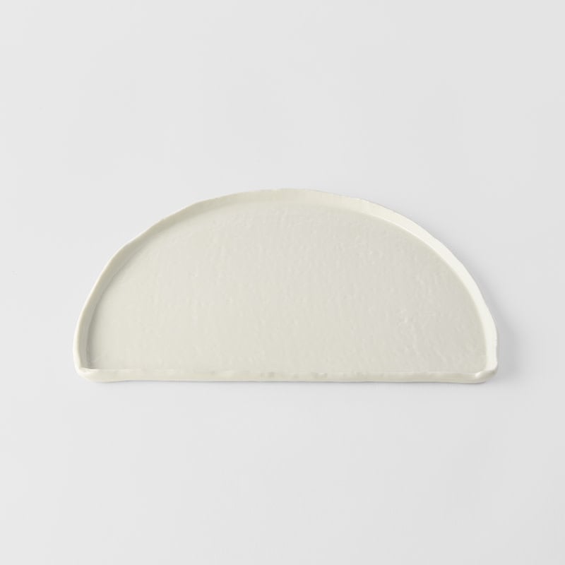 Half Moon Plate 27cm / Ivory White Glaze