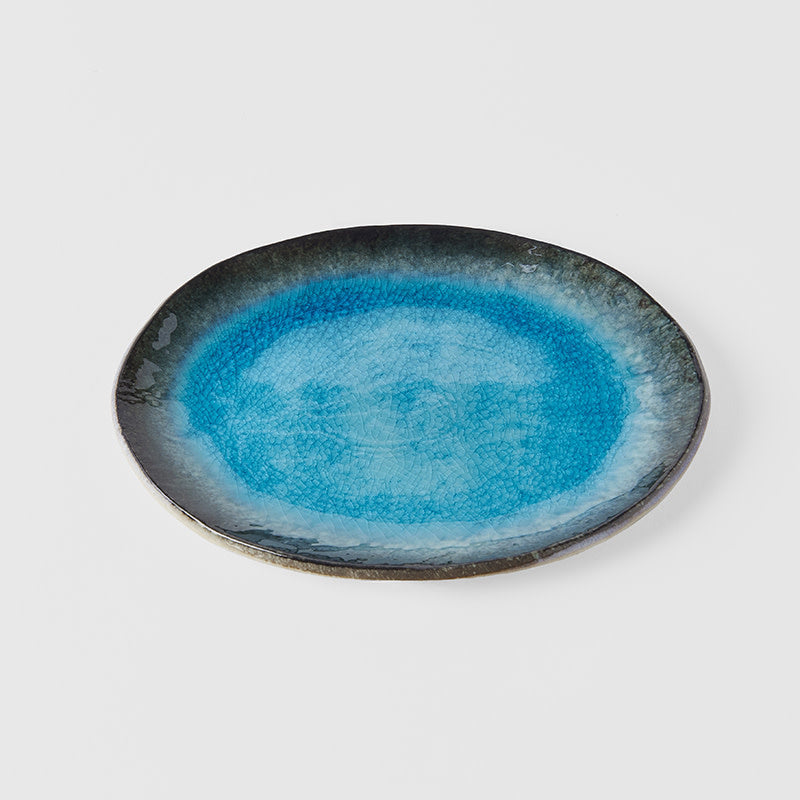 Sky Blue Oval Plate, 18 x 15 cm Handmade Ceramic