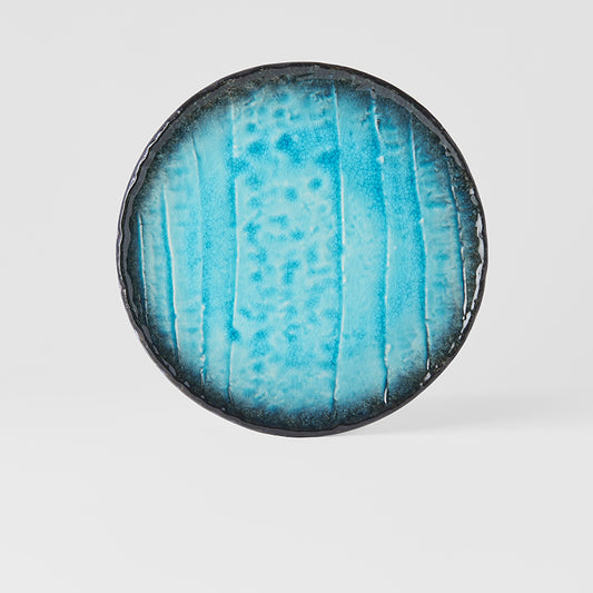 Dinner Plate Round Flat 24cm Sky Blue Glaze