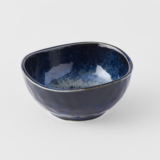 Sauce Dish Organic Shape 8.5cm Indigo Blue Glaze - Made In Japan | Japanese Tableware