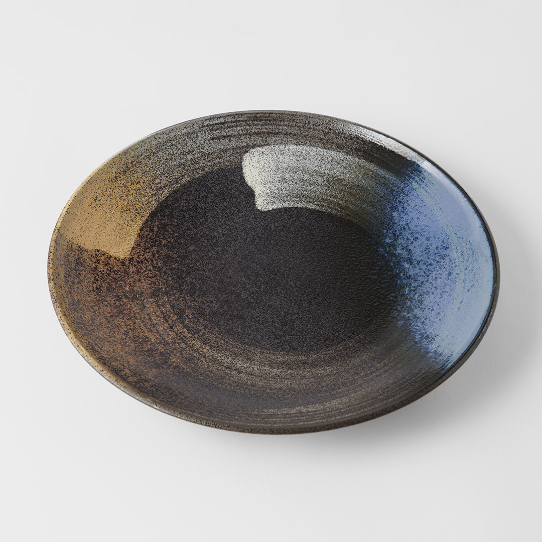 28.5cm dinner plate bronze brushstroke glaze 45 degree angle