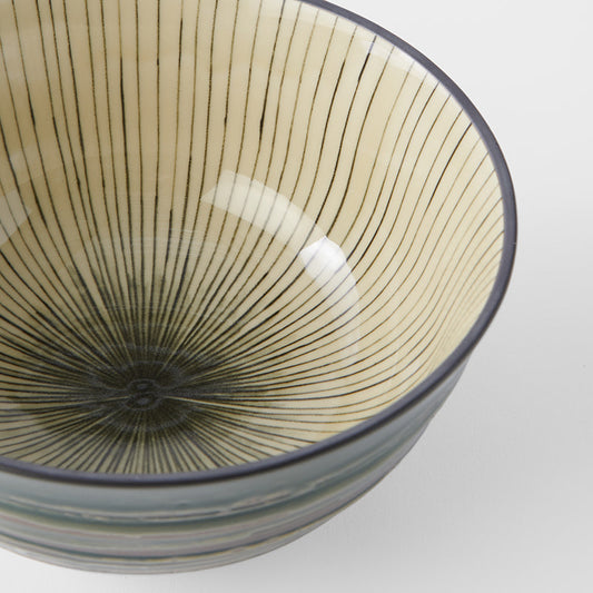 Udon Noodle Bowl 17 cm, 700 ml /  Green Converging Line Glaze