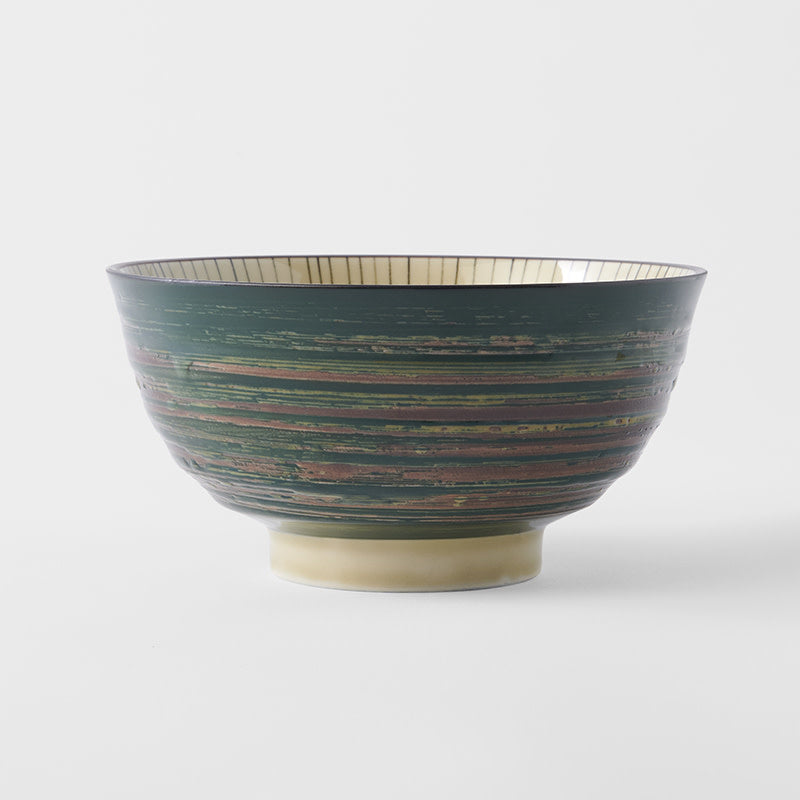 Udon Noodle Bowl 17 cm, 700 ml /  Green Converging Line Glaze