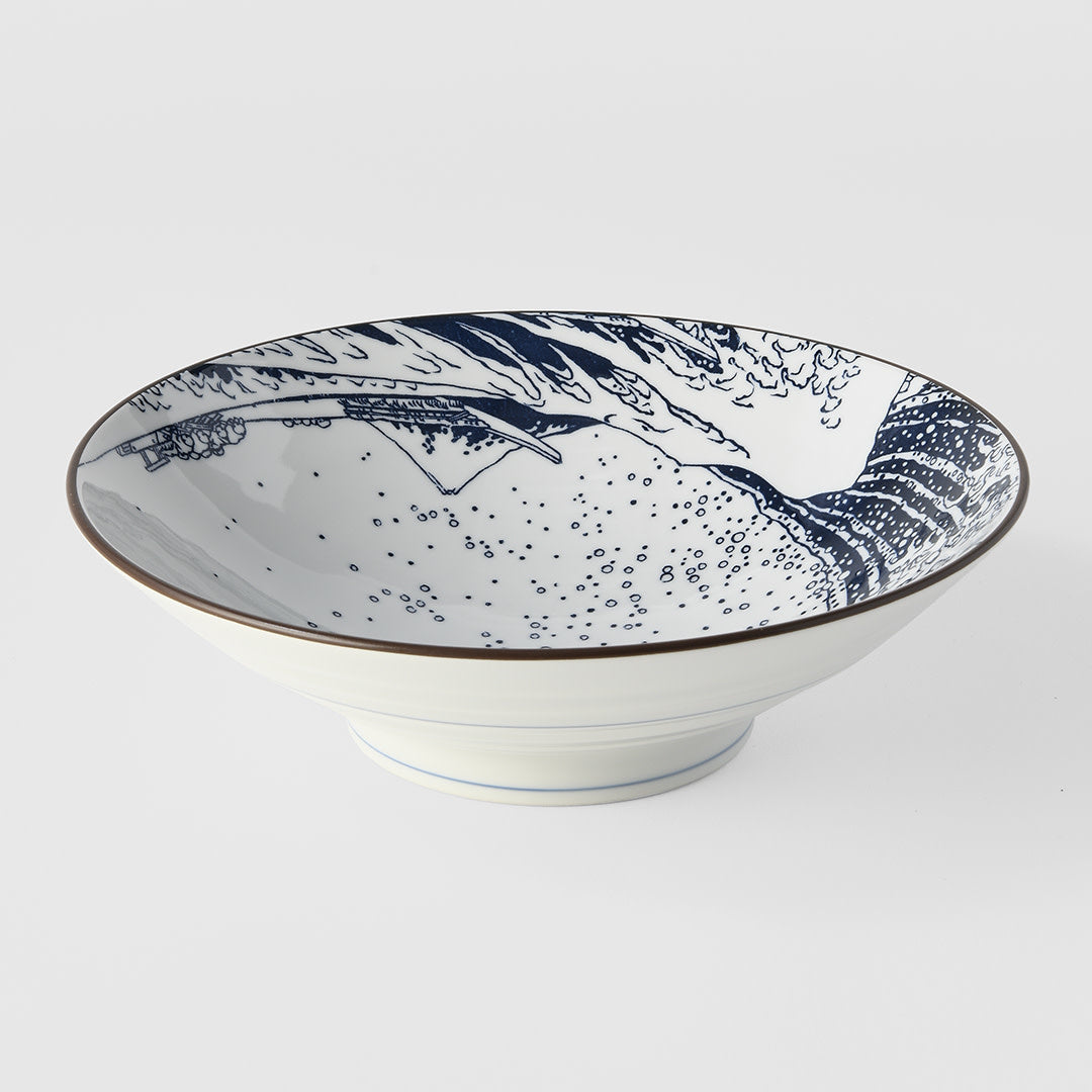 Japanese Tableware Wave Pattern Ramen Bowl 25cm Hokusai Great Wave Design – Made In Japan | Japanese ...
