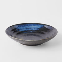 Pasta Bowl Flat 23cm Gold Brushstroke Glaze