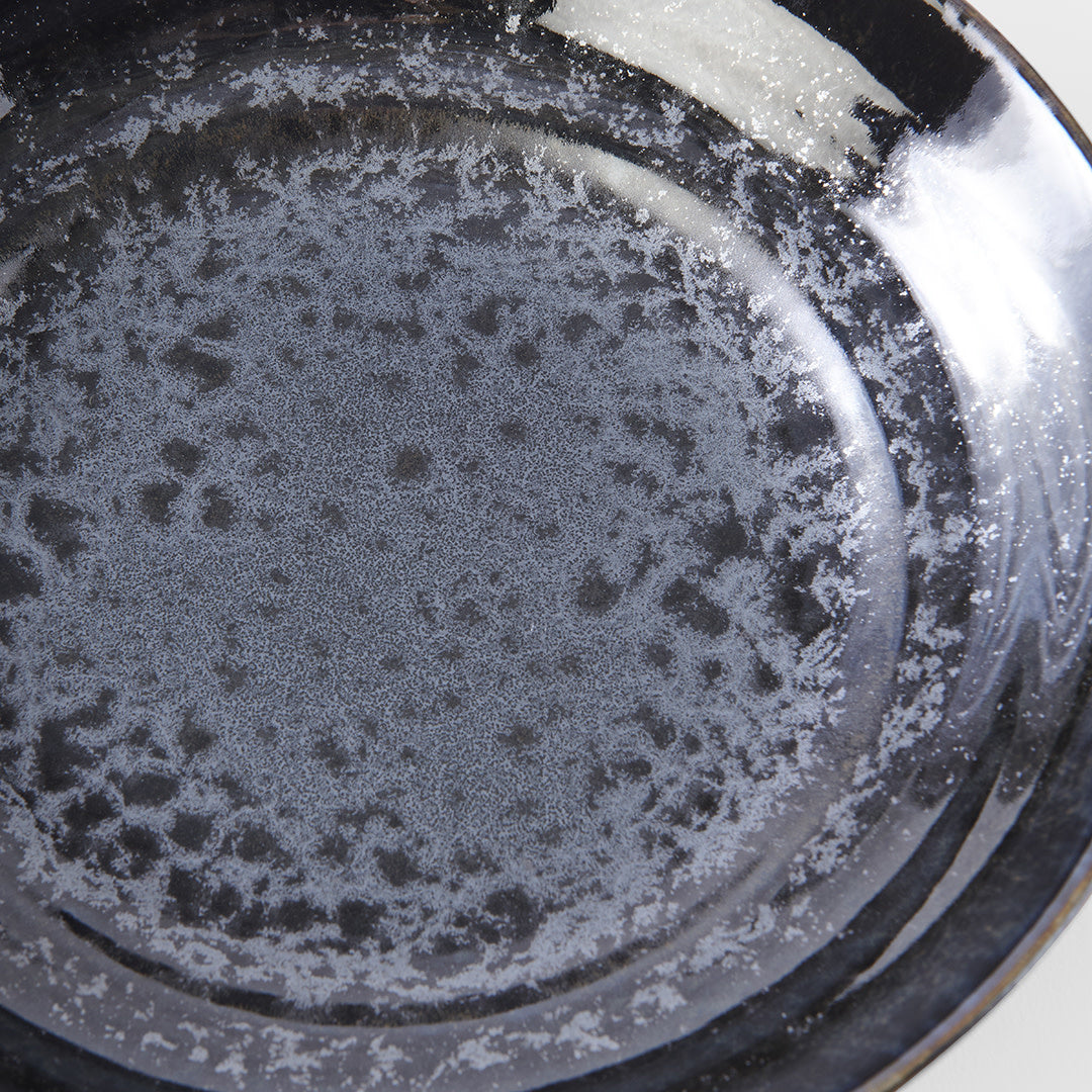 Bowl Flat Shallow 23cm Black Pearl Glaze