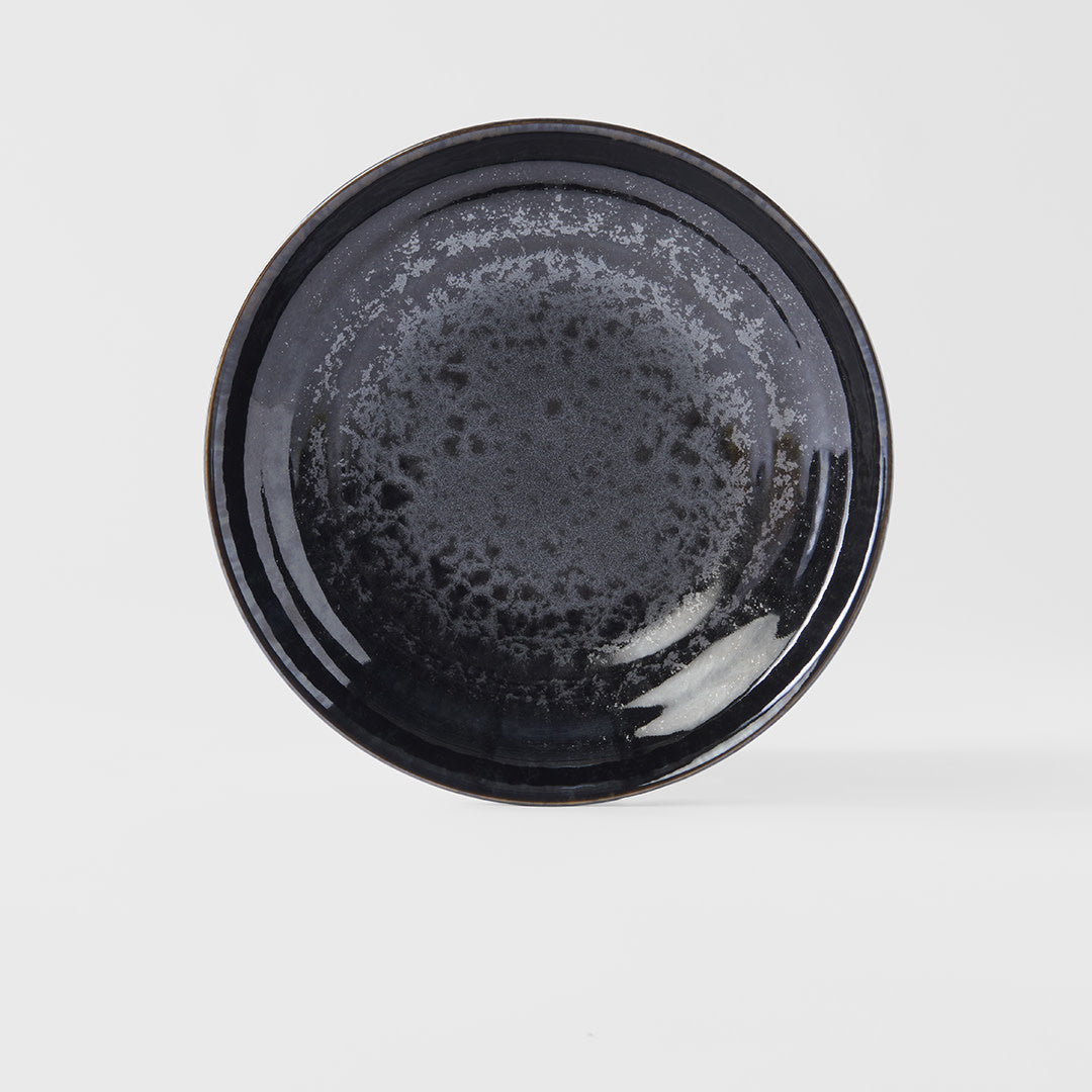 Bowl Flat Shallow 23cm Black Pearl Glaze