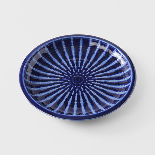 (B-GRADE) Dinner Plate 26 cm / Cobalt Rays Glaze