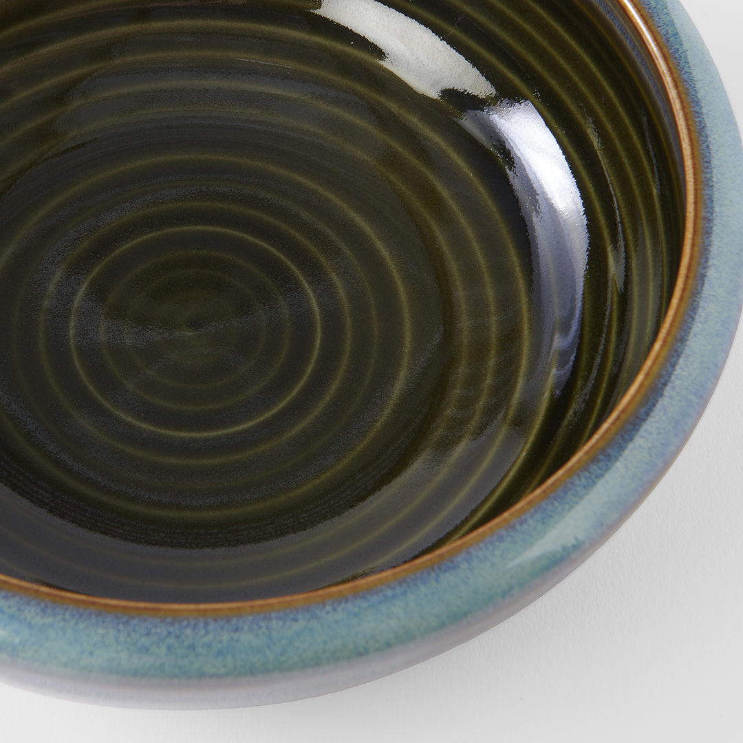 Thick Edge Bowl 17 cm, 500 ml / Blue Outer Dark Green Inner