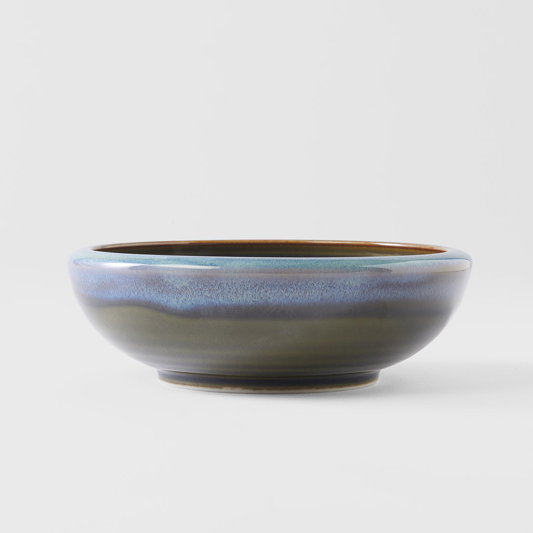 Thick Edge Bowl 17 cm, 500 ml / Blue Outer Dark Green Inner