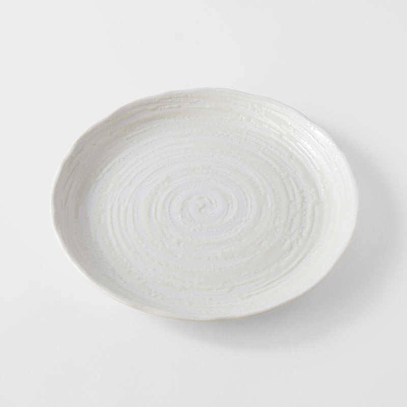 White Spiral Dinner Plate 24.5 cm