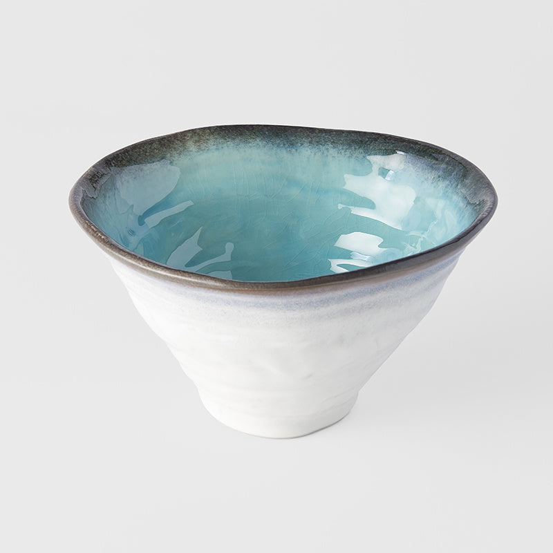 Deep Ikebana Bowl 22 cm, 900 ml / Sky Blue Glaze