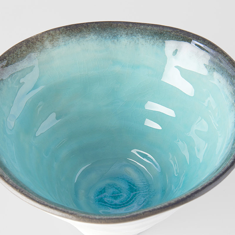 Deep Ikebana Bowl 22 cm, 900 ml / Sky Blue Glaze