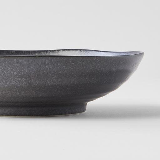 Pasta Bowl Organic Shape 21 cm Matte Black Glaze - Made In Japan | Japanese Tableware
