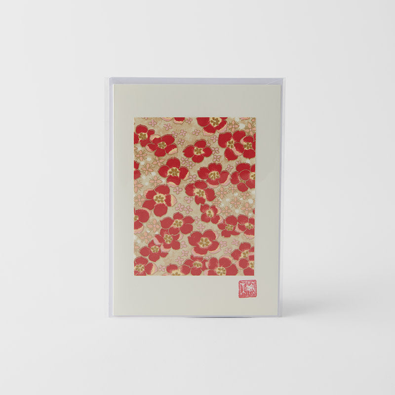 Chiyogami Blossom & Gold Handmade Greeting Card