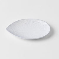 Plate Oval 13.5cm Snow Leaf Glaze