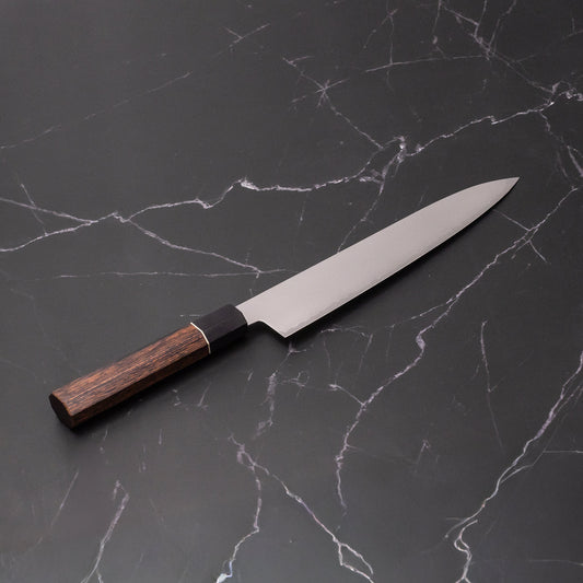 45-degree view of 21cm Damascus Gyuto Knife