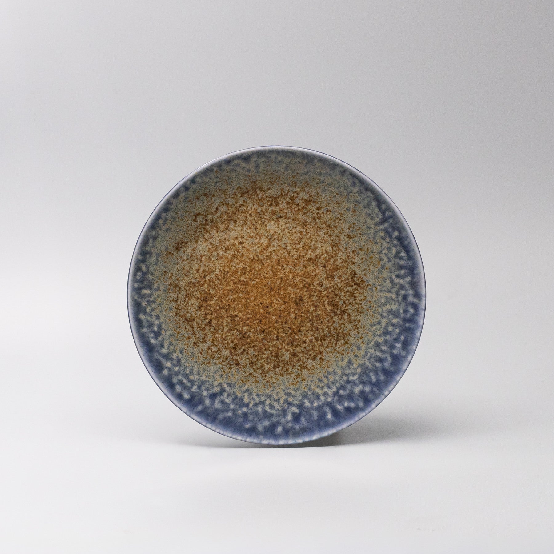 Front view of Earth & Sky Glaze Plate 21cm made in Japan