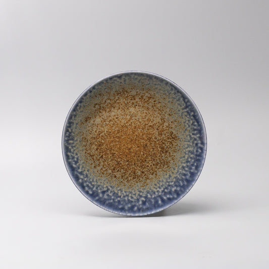 Front view of Earth & Sky Glaze Plate 21cm made in Japan