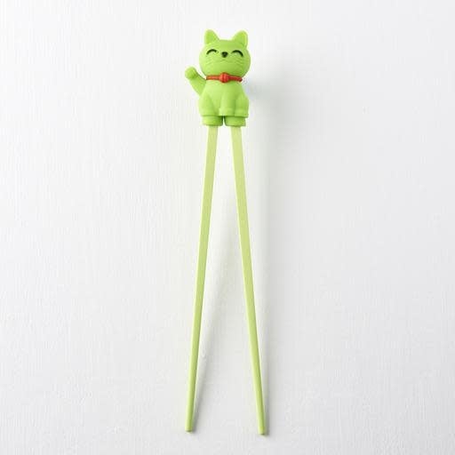 Maneki Trainer Chopsticks / Lucky Cat / Green