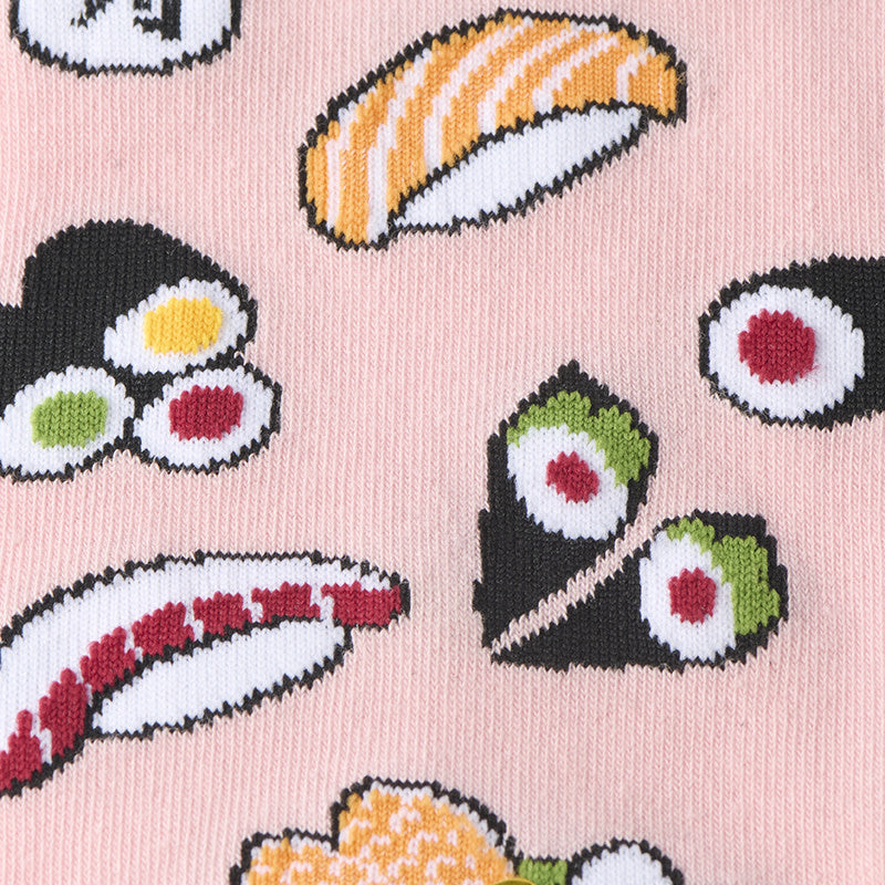 Tabi Ankle Socks / Sushi Design / Pink