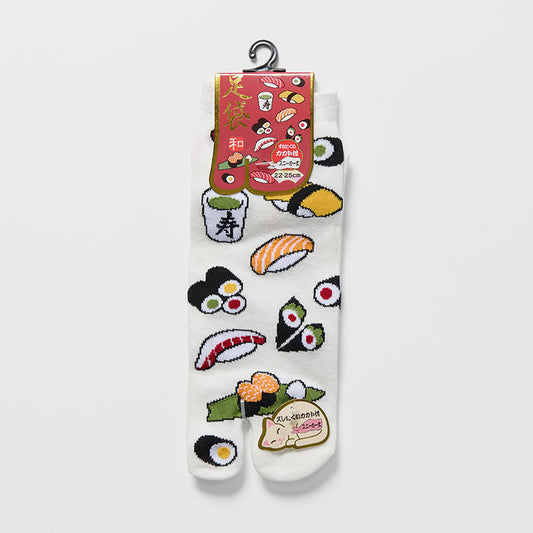 Tabi Ankle Socks / Sushi Design / White