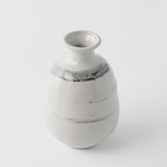 Japanese ceramic sake jug white glaze