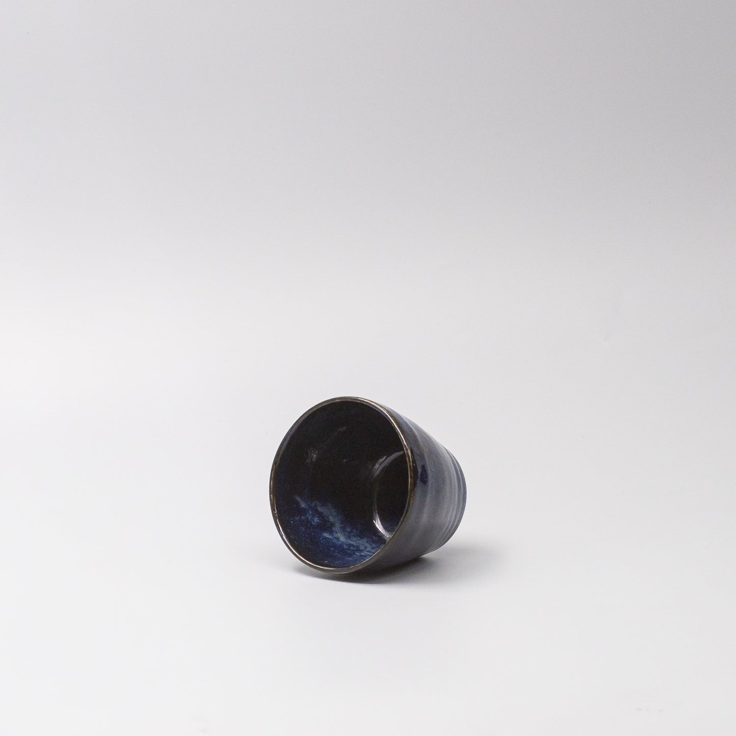 Front view of Kanso Indigo Blue Soba Cup made in Japan