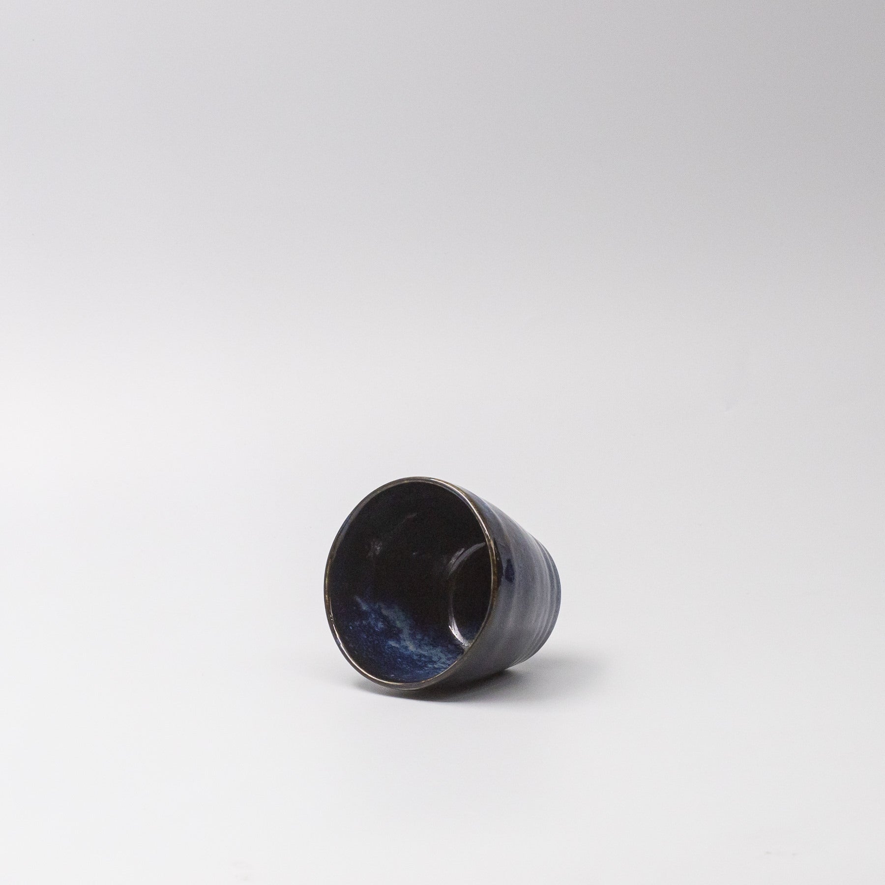 Front view of Kanso Indigo Blue Soba Cup made in Japan
