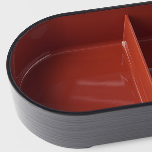 Bento Section Oval Red In Blk Out 36x12.5x6 3 Section