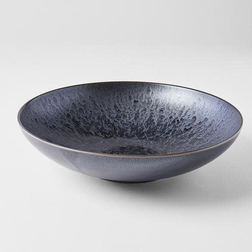 Side Plate, 19.5 cm, Minoyaki Porcelain, Black Pearl Glossy Glaze