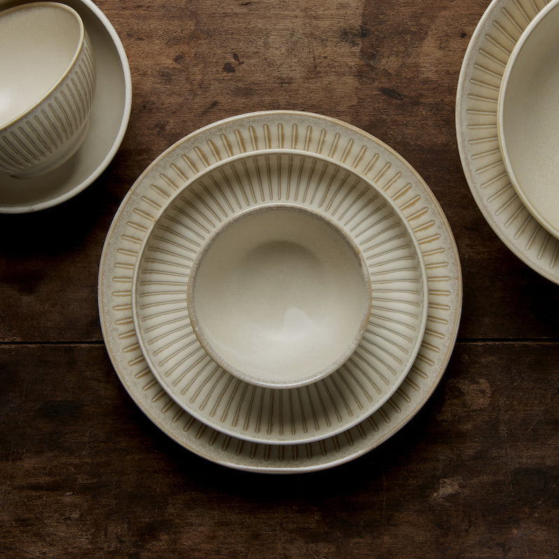 Sauce Dish 9cm Ridged Alabaster Glaze