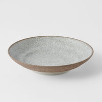 Pasta Bowl Flat 23cm Crazed Grey Glaze