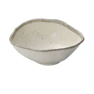 Organic Oval Serving Bowl 24cm / Flax Glaze