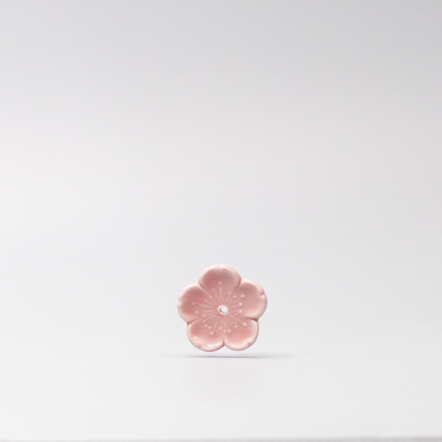 Front view of Pink Sakura Incense Holder made in Japan