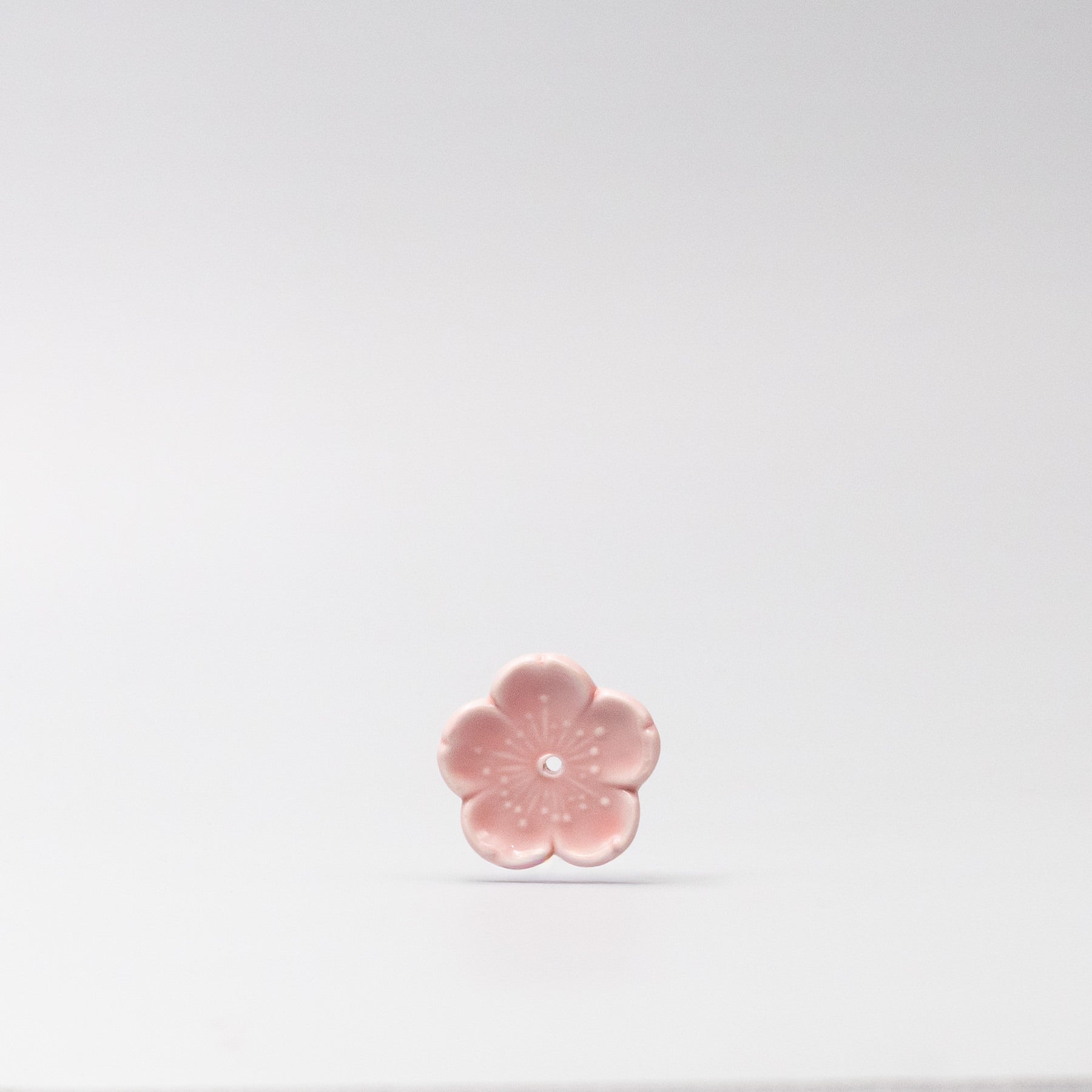 Front view of Pink Sakura Incense Holder made in Japan