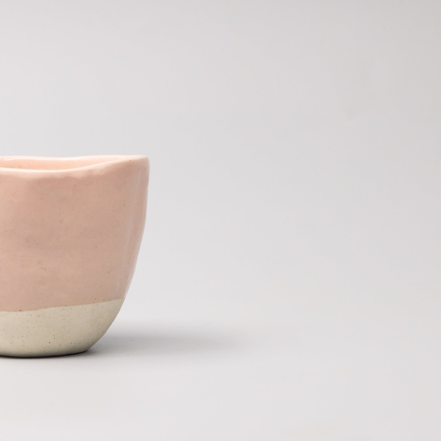 Close-up of the Sakura Pink glaze on the Lopsided Mug